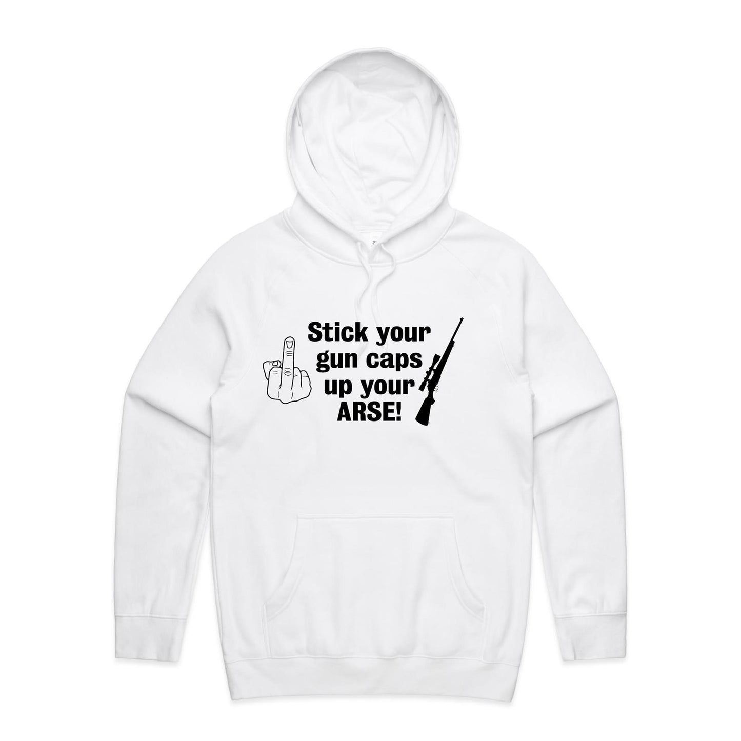 "Stick your gun caps up your ARSE!"- Hoodie