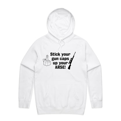 "Stick your gun caps up your ARSE!"- Hoodie