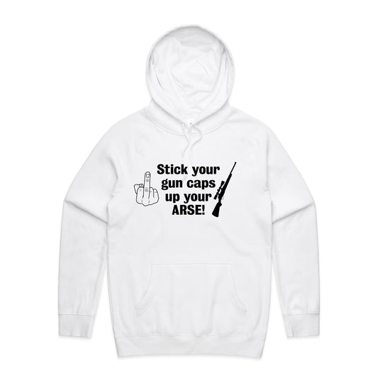 "Stick your gun caps up your ARSE!"- Hoodie