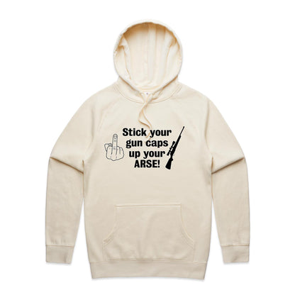 "Stick your gun caps up your ARSE!"- Hoodie