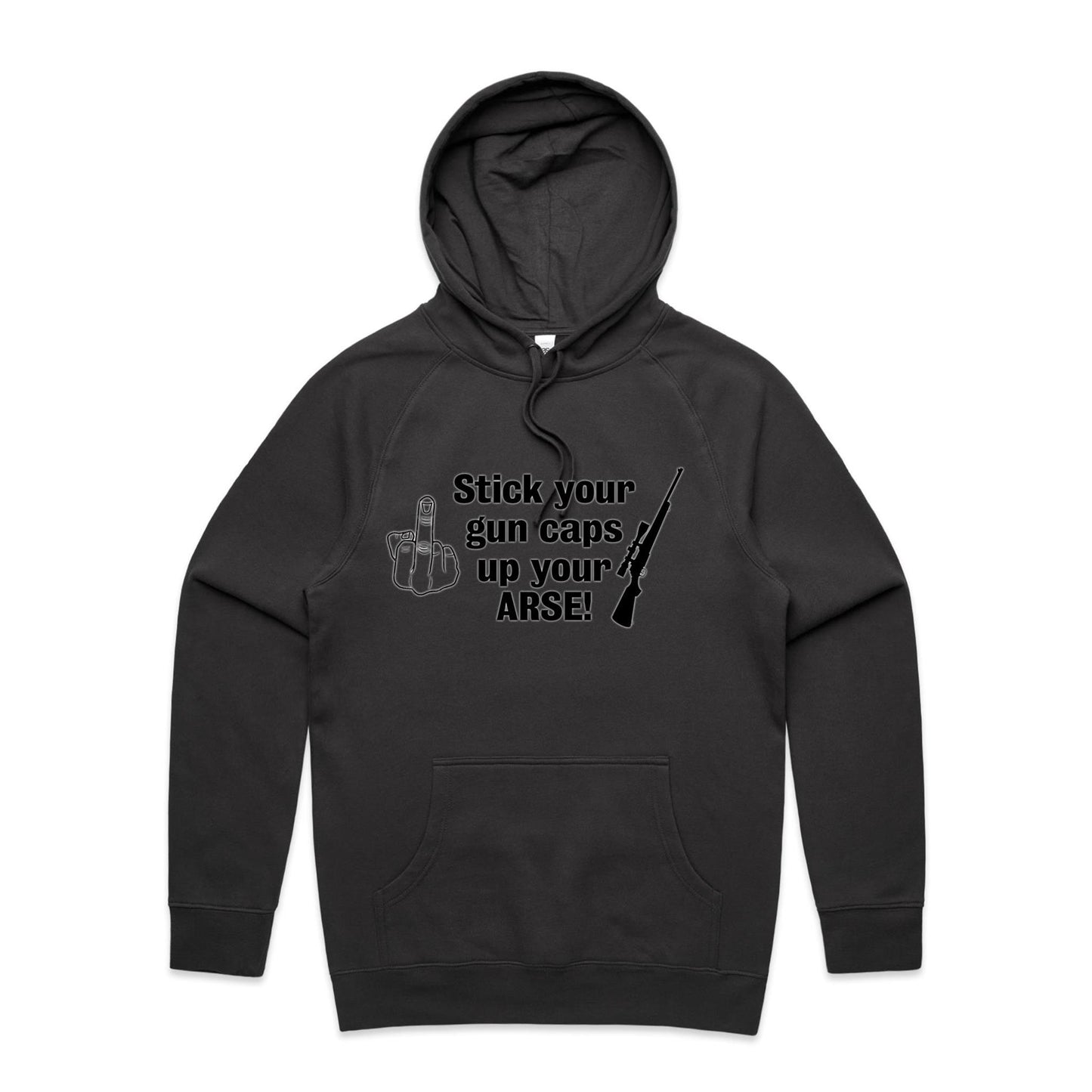 "Stick your gun caps up your ARSE!"- Hoodie
