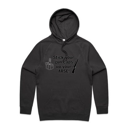 "Stick your gun caps up your ARSE!"- Hoodie