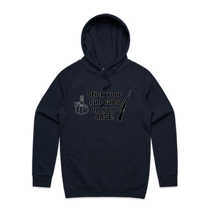 "Stick your gun caps up your ARSE!"- Hoodie