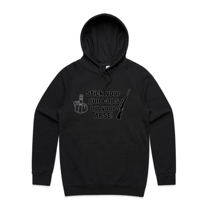 "Stick your gun caps up your ARSE!"- Hoodie