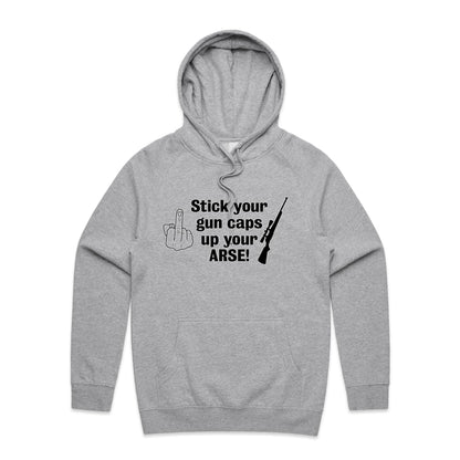 "Stick your gun caps up your ARSE!"- Hoodie